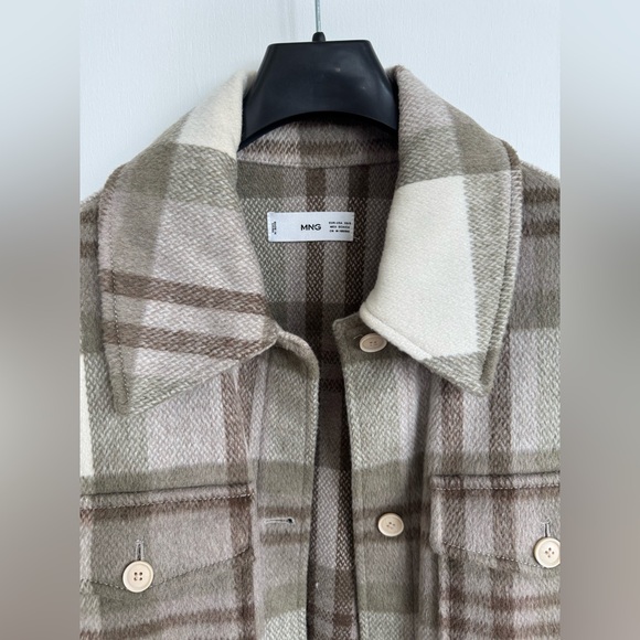 Mango Coat - plaid neutral colors - Size XS/S - Picture 3 of 4